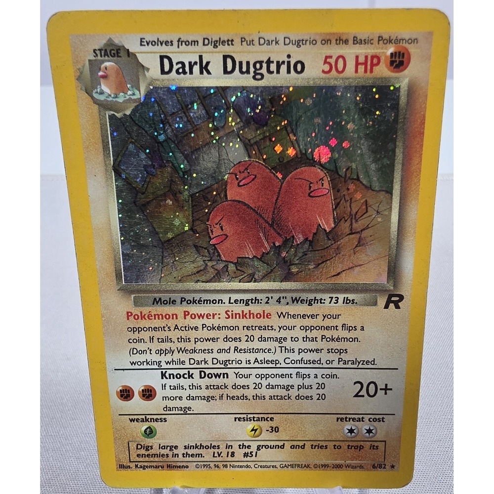 Dark Dugtrio - 2000 - POKEMON TEAM ROCKET - HOLO DOUBLE SWIRL
